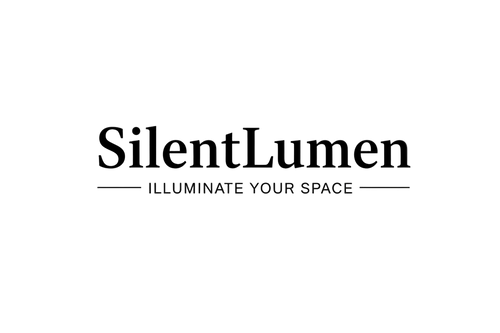 SilentLumen transparent wordmark and Illuminate Your Space tagline